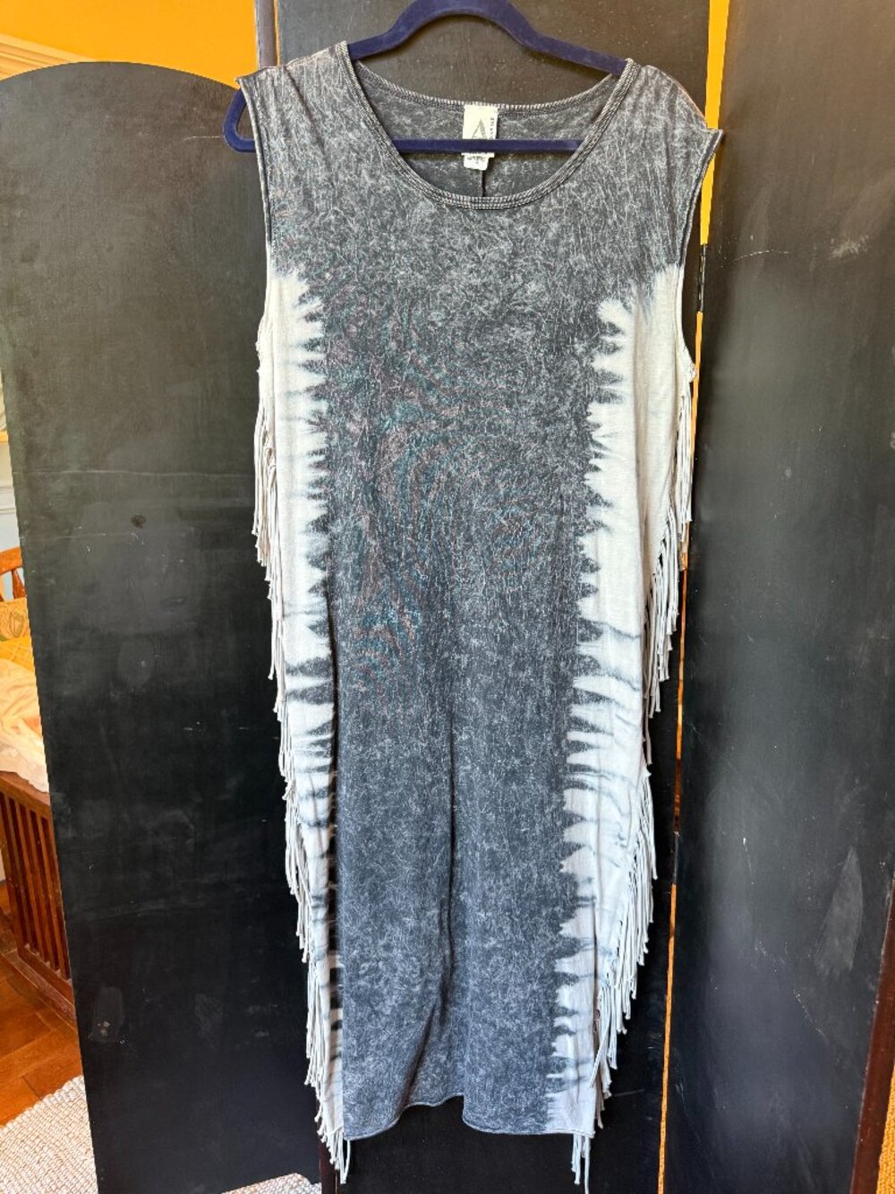 American Age grey and beige colorblock maxi dress M